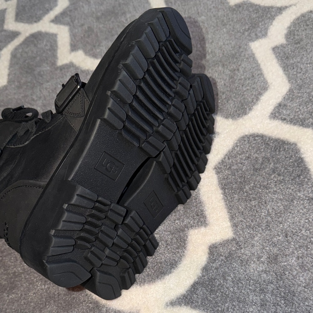 UGGBlack Lace-Up Combat Boots with Buckle Detail - Picture 5 of 5